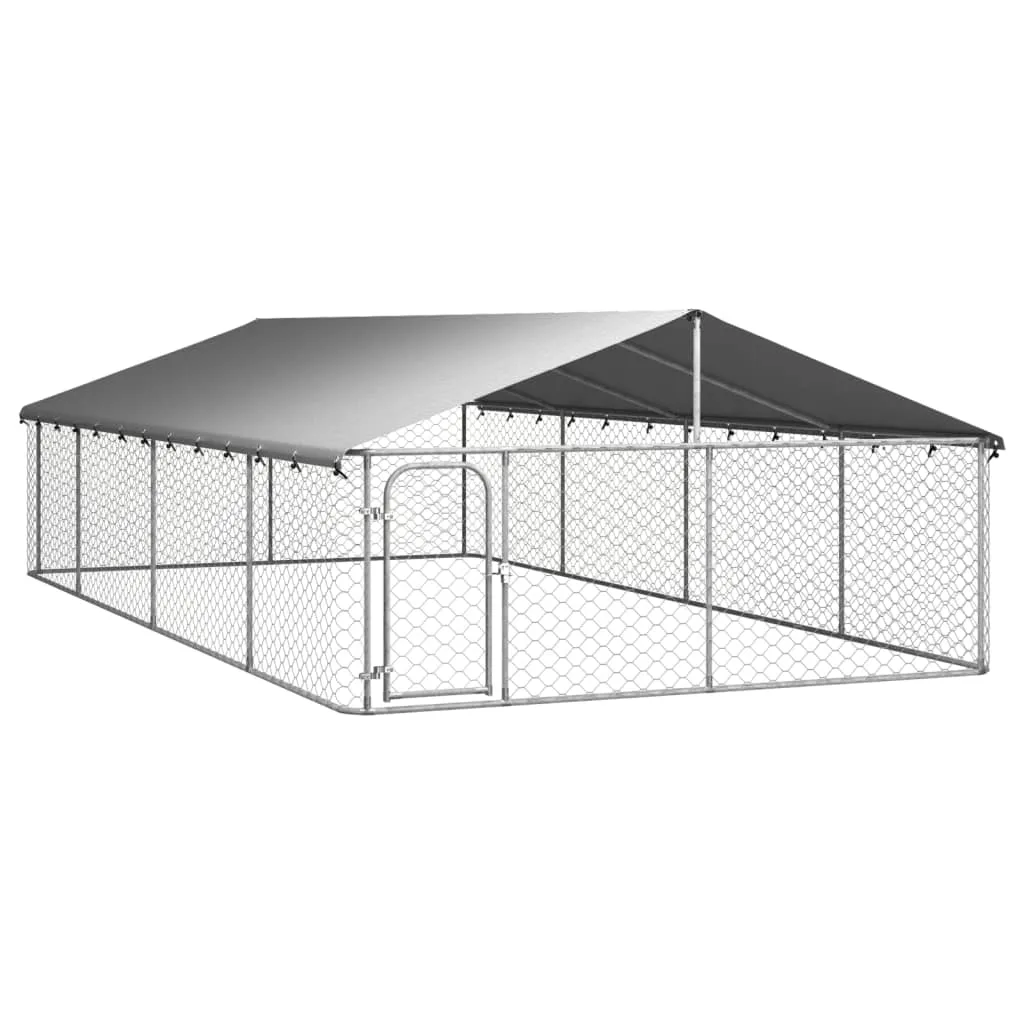 vidaXL Gabbia per Cani da Esterno con Tetto 600x300x150 cm