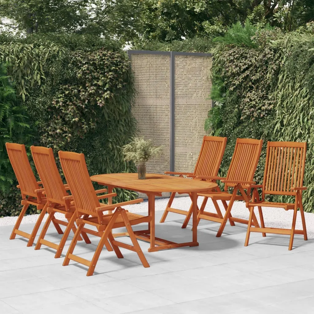 vidaXL Set da Pranzo per Giardino 7 pz in Legno Massello di Eucalipto