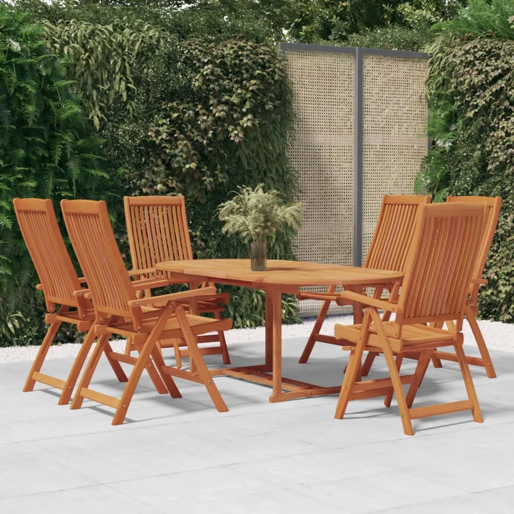 vidaXL Set da Pranzo per Giardino 7 pz in Legno Massello di Eucalipto