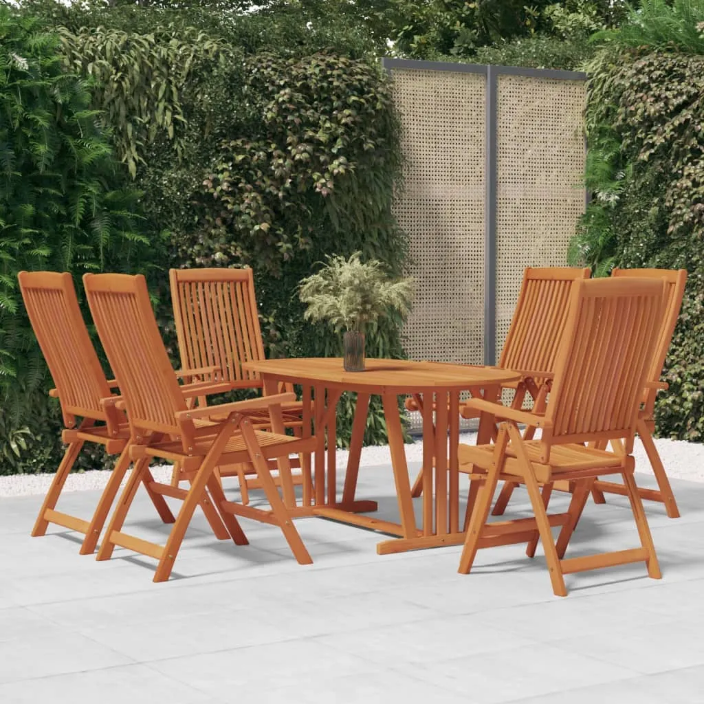 vidaXL Set da Pranzo per Giardino 7 pz in Legno Massello di Eucalipto