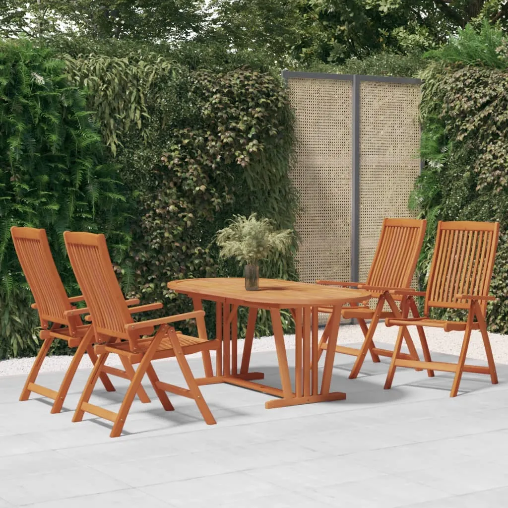 vidaXL Set da Pranzo per Giardino 5 pz in Legno Massello di Eucalipto