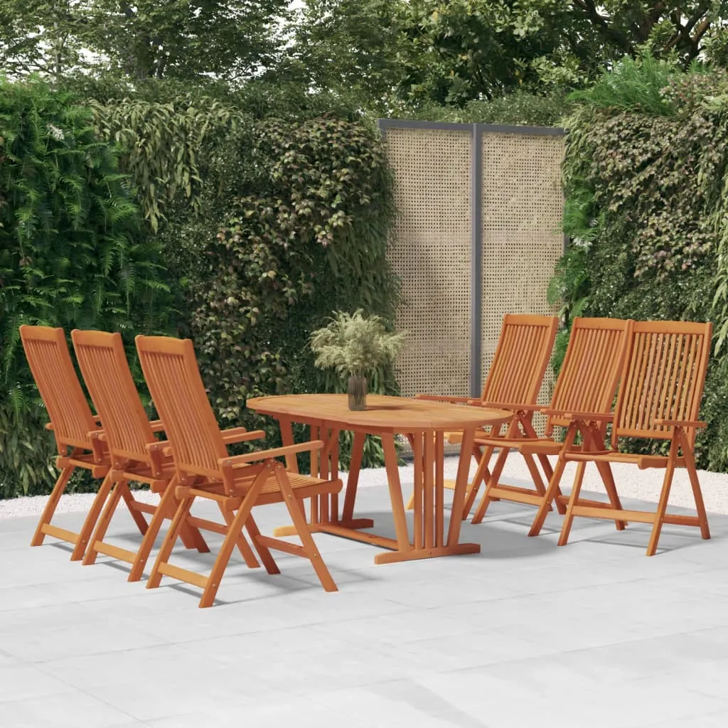 vidaXL Set da Pranzo per Giardino 7 pz in Legno Massello di Eucalipto