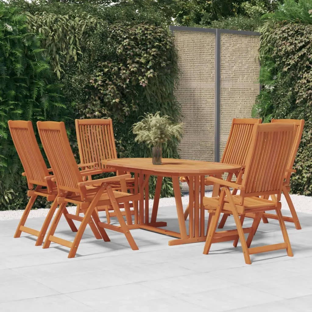 vidaXL Set da Pranzo per Giardino 7 pz in Legno Massello di Eucalipto