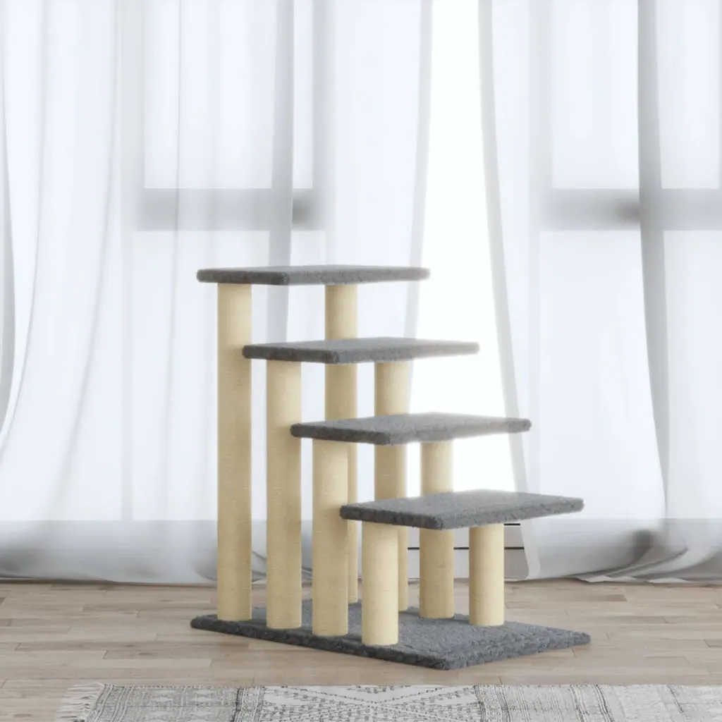 vidaXL Albero per Gatti con Tiragraffi in Sisal Grigio Chiaro 63 cm