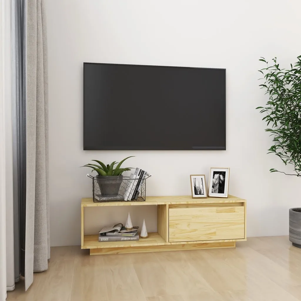 vidaXL Mobile Porta TV 110x30x33,5 cm in Legno Massello di Pino