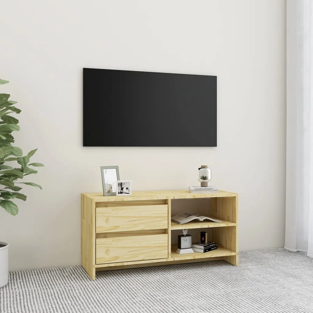 vidaXL Mobile Porta TV 80x31x39 cm in Legno Massello di Pino