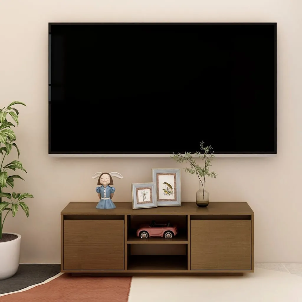 vidaXL Mobile Porta TV Marrone Miele 110x30x40 cm in Legno di Pino