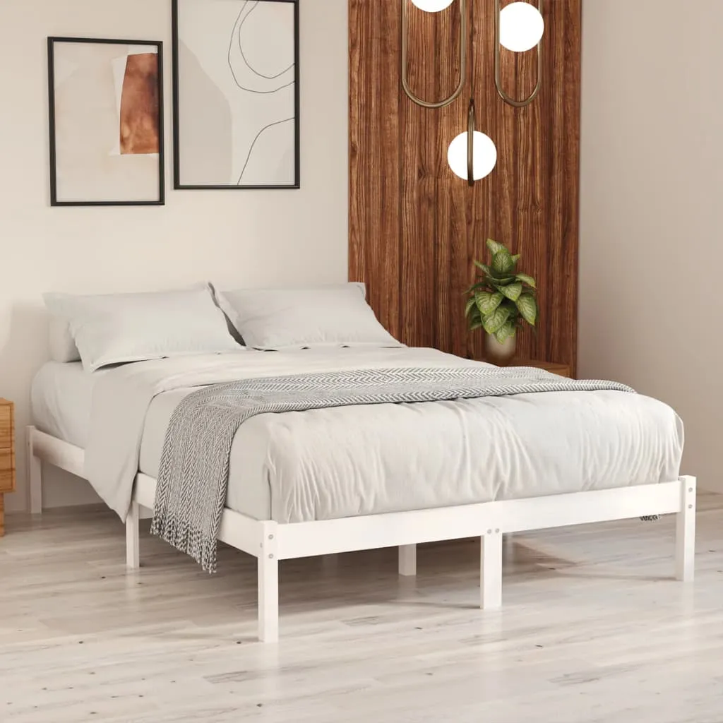 vidaXL Giroletto Bianco in Legno Massello di Pino 140x190 cm