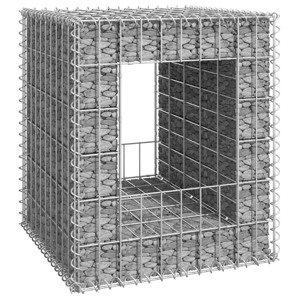 vidaXL Cesto a Gabbione a Torre 50x50x60 cm in Ferro