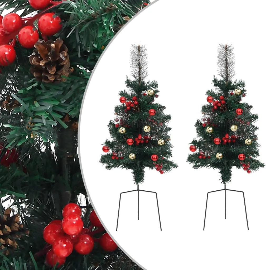 vidaXL Alberi di Natale Artificiali per Viali 2 pz 76 cm in PVC