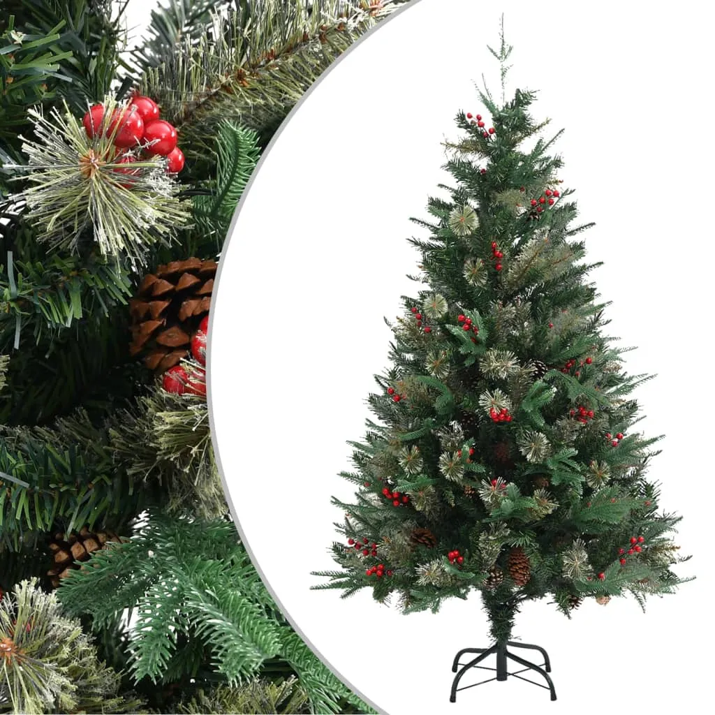 vidaXL Albero di Natale con Pigne Verde 150 cm in PVC e PE