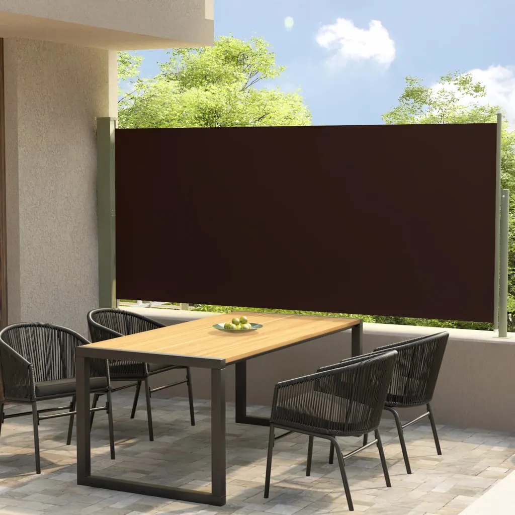 vidaXL Tenda Laterale Retrattile per Patio 117x300 cm Marrone