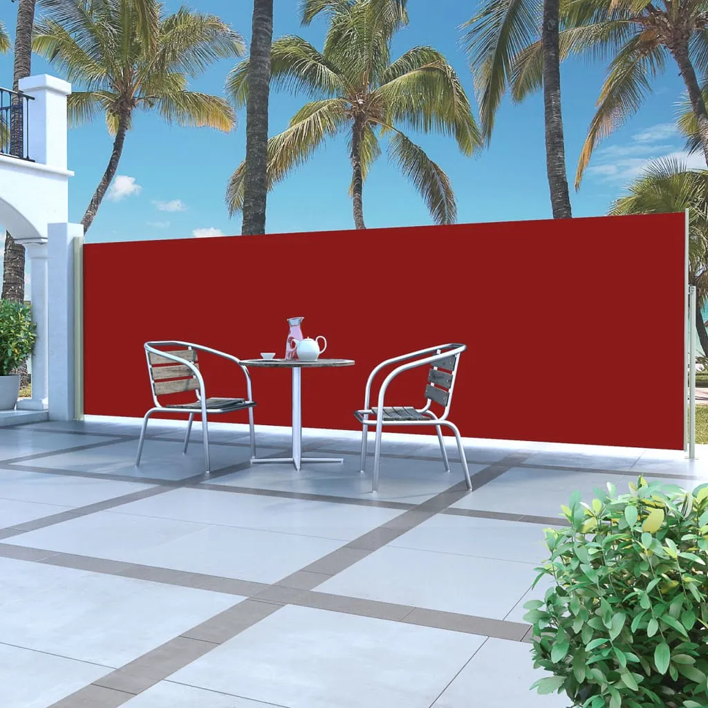 vidaXL Tenda Laterale Retrattile per Patio 160x500 cm Rossa