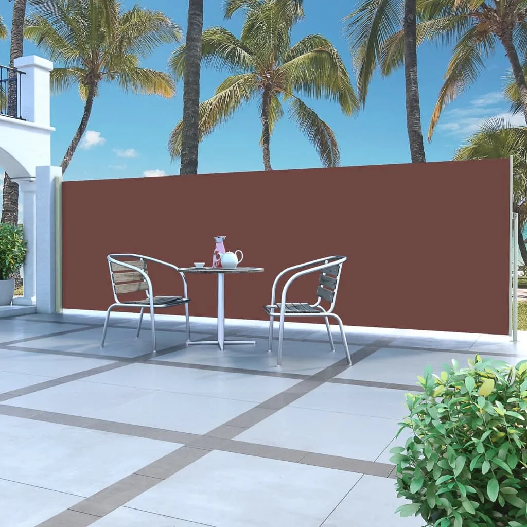 vidaXL Tenda Laterale Retrattile per Patio 160x500 cm Marrone