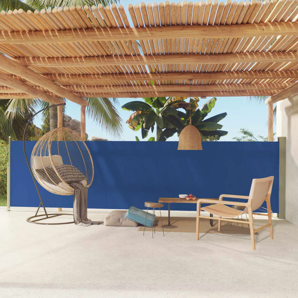 vidaXL Tenda Laterale Retrattile per Patio 140x600 cm Blu