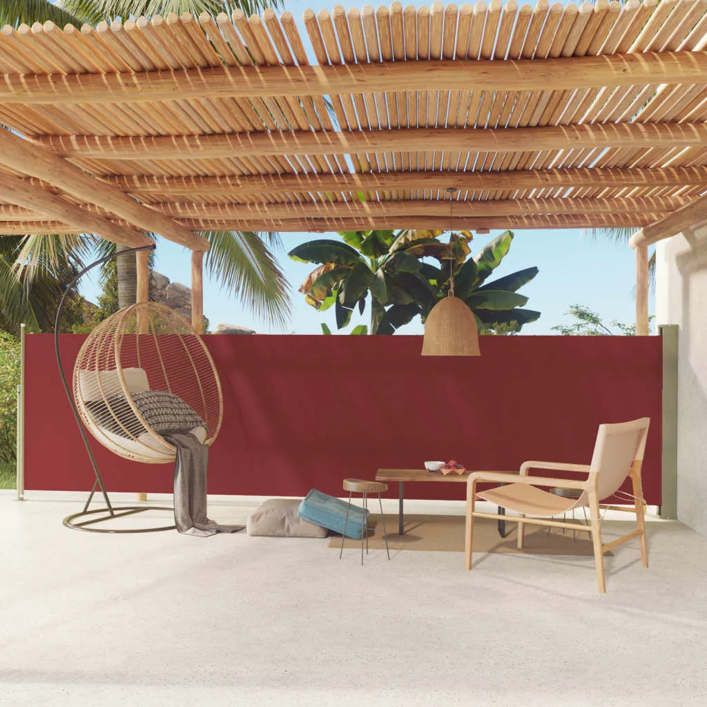 vidaXL Tenda Laterale Retrattile per Patio 140x600 cm Rossa