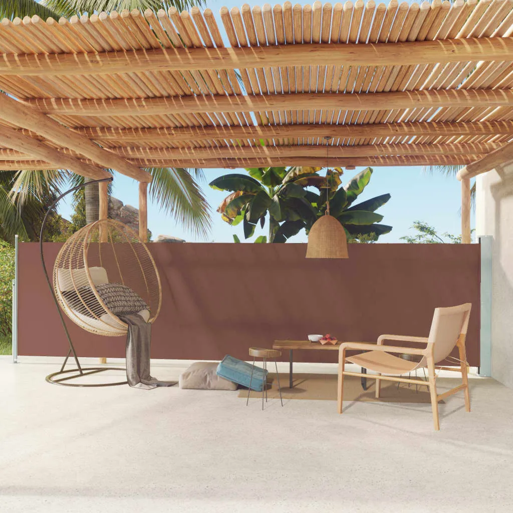 vidaXL Tenda Laterale Retrattile per Patio 140x600 cm Marrone