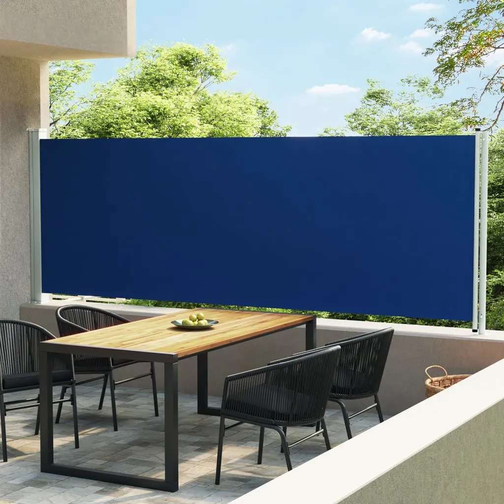 vidaXL Tenda da Sole Laterale Retrattile per Patio 160x600 cm Blu