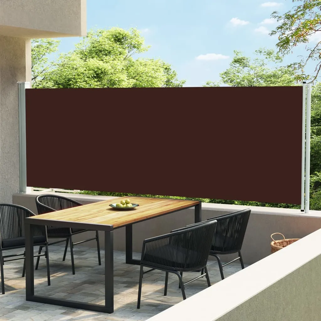 vidaXL Tenda da Sole Laterale Retrattile per Patio 160x600 cm Marrone