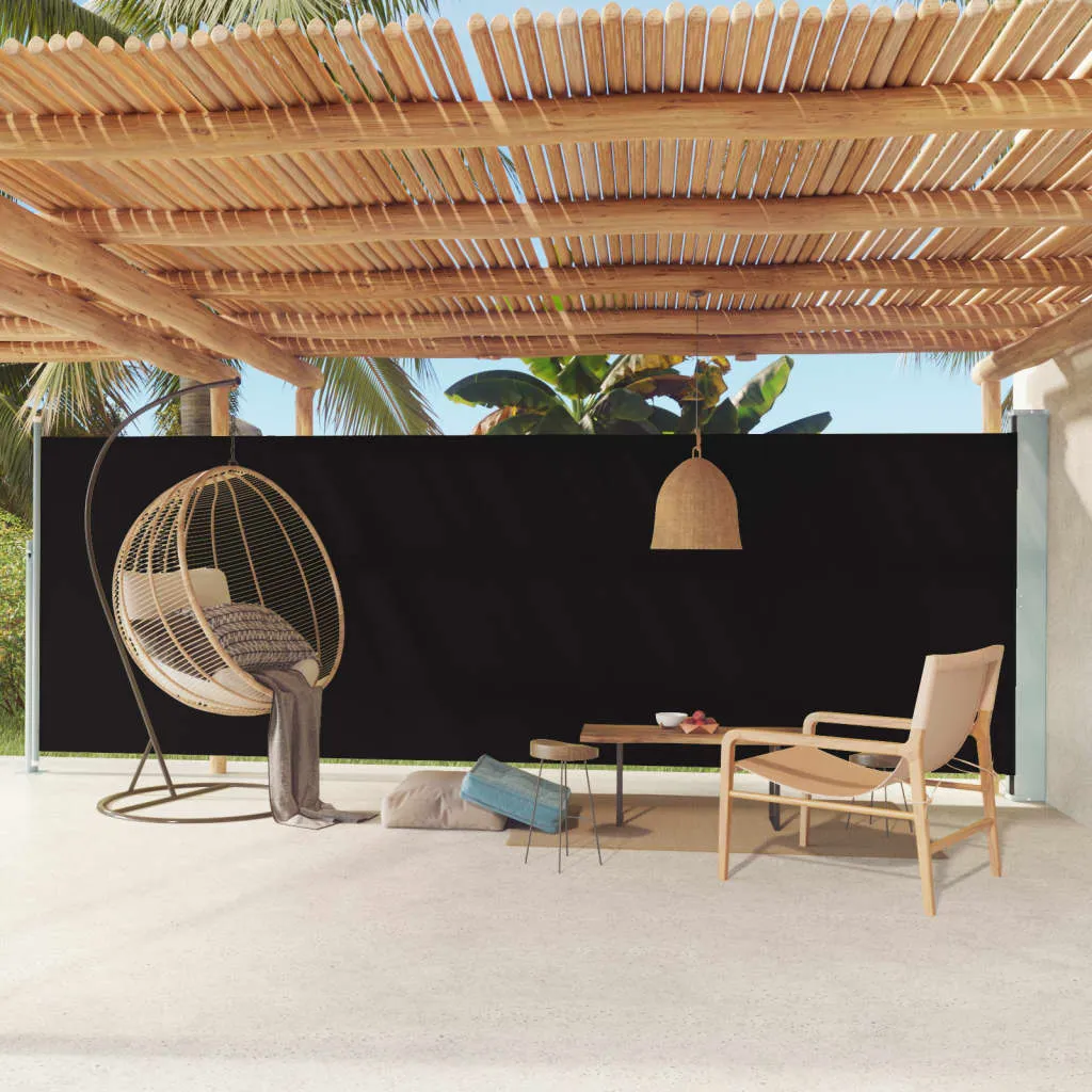 vidaXL Tenda da Sole Laterale Retrattile per Patio 180x600 cm Nera