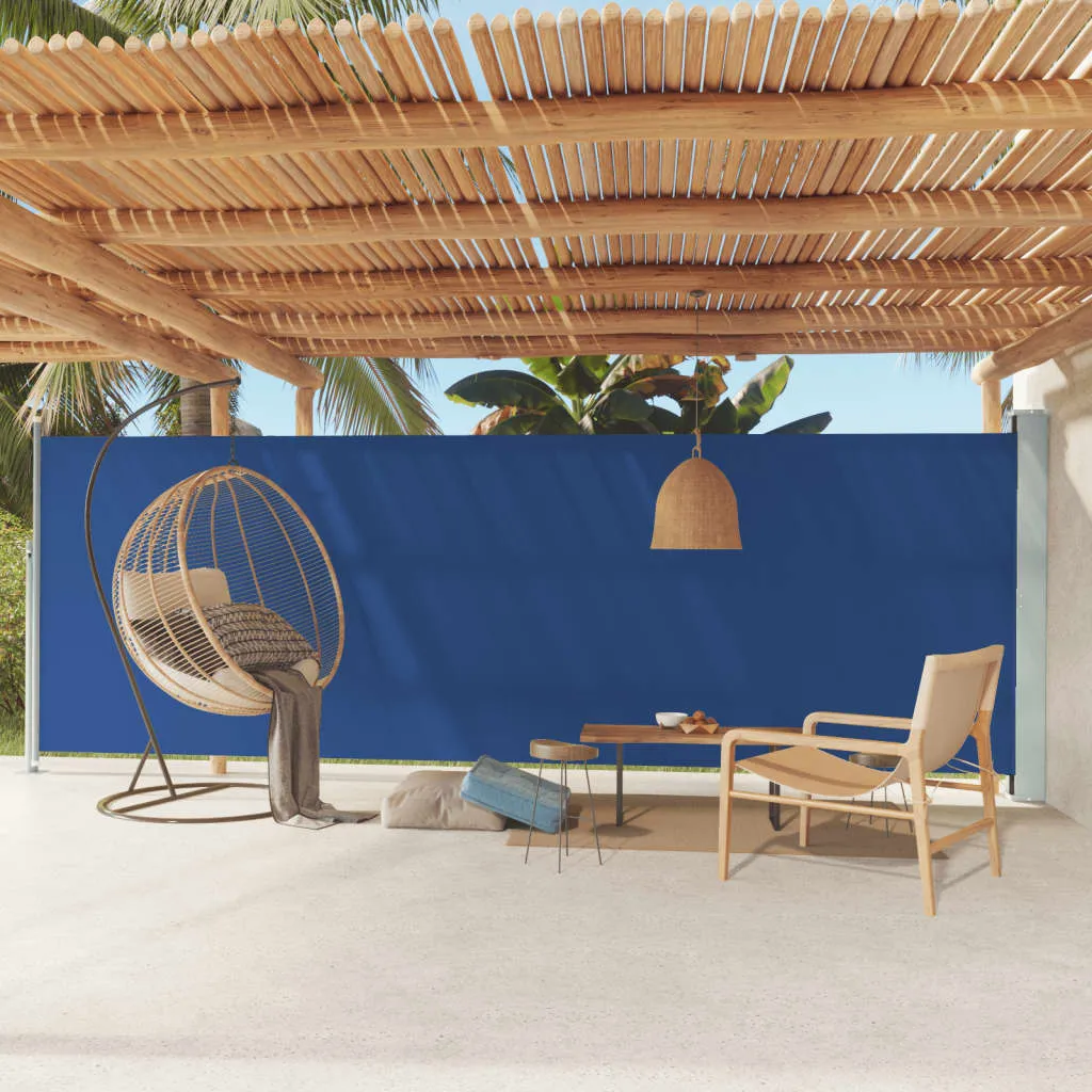 vidaXL Tenda da Sole Laterale Retrattile per Patio 180x600 cm Blu