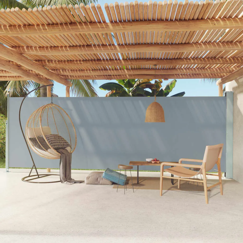 vidaXL Tenda da Sole Laterale Retrattile per Patio 180x600 cm Grigia