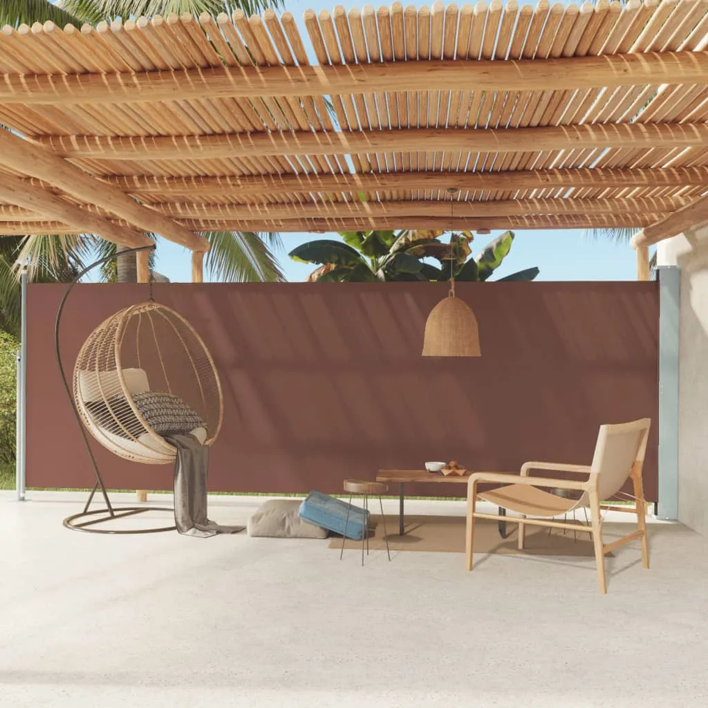 vidaXL Tenda da Sole Laterale Retrattile per Patio 180x600 cm Marrone