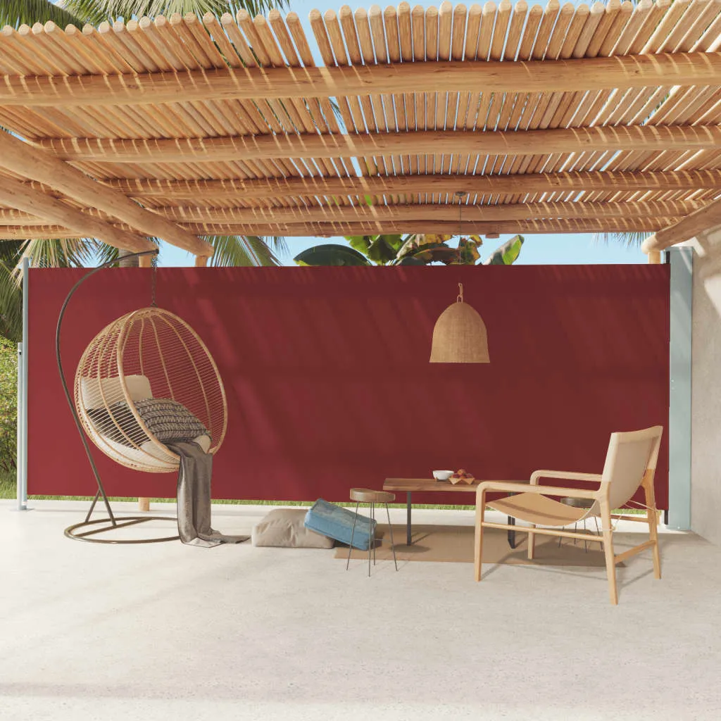 vidaXL Tenda da Sole Laterale Retrattile per Patio 200x600 cm Rossa