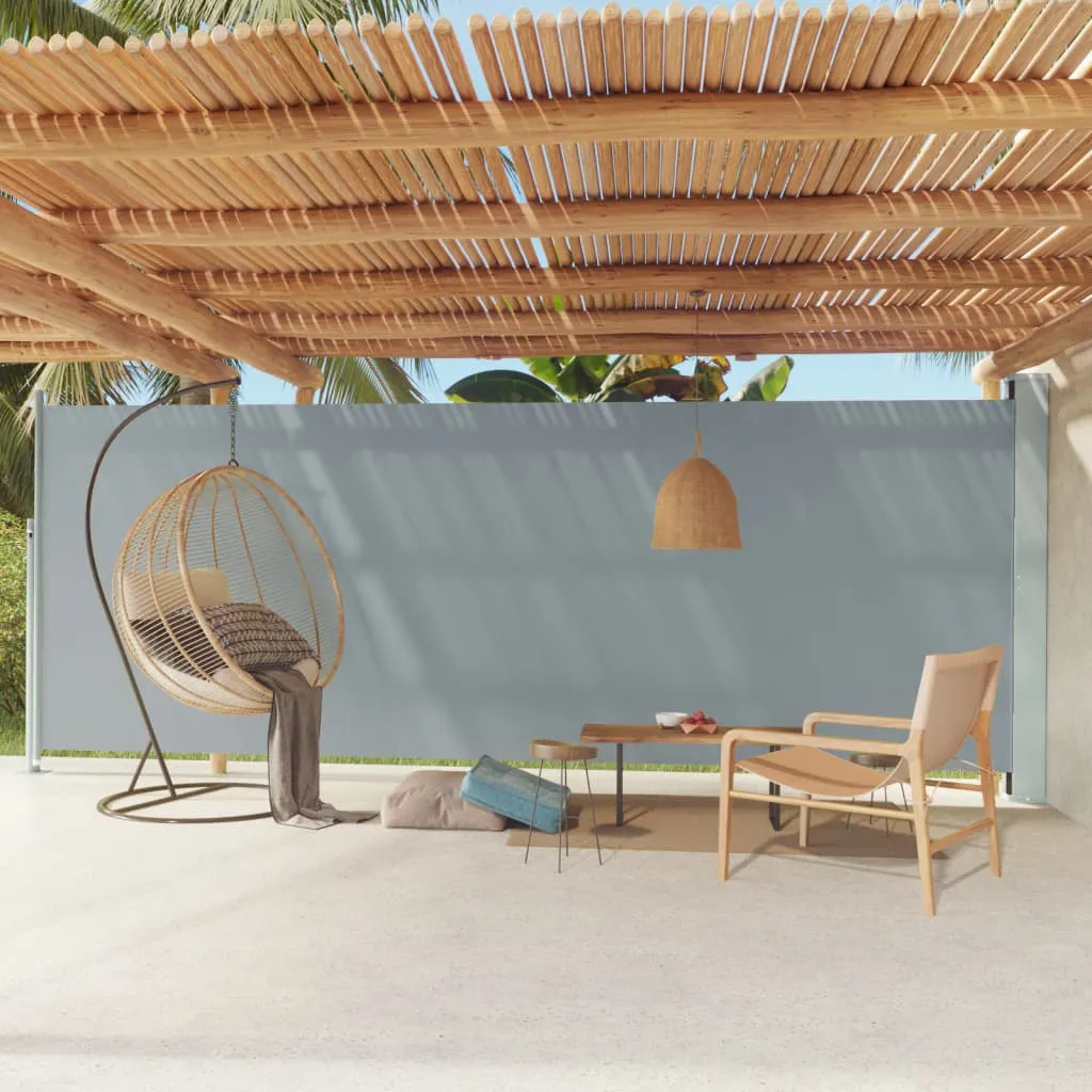 vidaXL Tenda da Sole Laterale Retrattile per Patio 200x600 cm Grigia