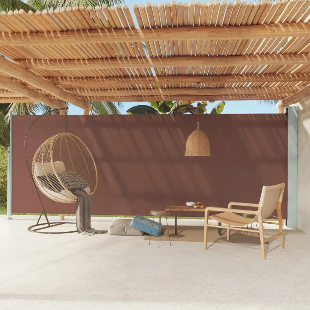 vidaXL Tenda da Sole Laterale Retrattile per Patio 200x600 cm Marrone