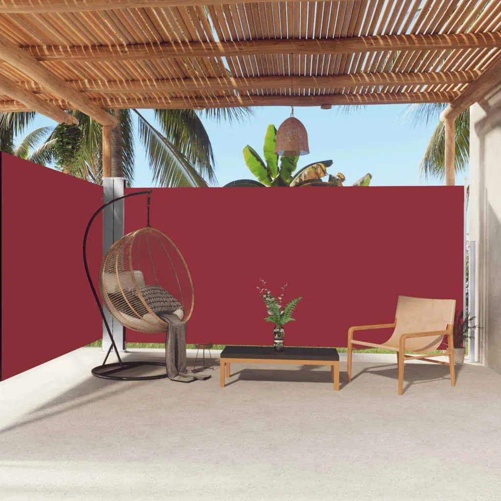 vidaXL Tenda da Sole Laterale Retrattile Rossa 180x600 cm