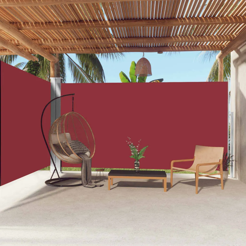 vidaXL Tenda da Sole Laterale Retrattile Rossa 200x600 cm