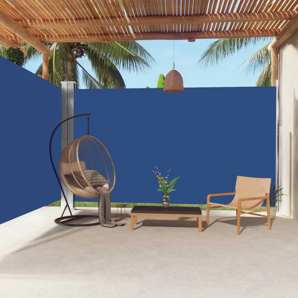 vidaXL Tenda da Sole Laterale Retrattile Blu 220x600 cm