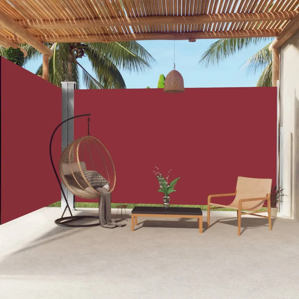 vidaXL Tenda da Sole Laterale Retrattile Rossa 220x600 cm