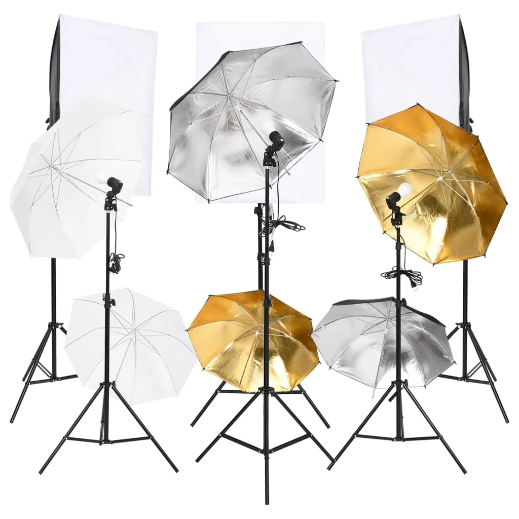 vidaXL Kit per Studio Fotografico 6 pz con Set di Luci e Softbox