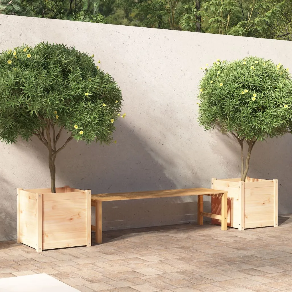 vidaXL Fioriere da Giardino 2 pz 50x50x50 cm in Legno Massello di Pino