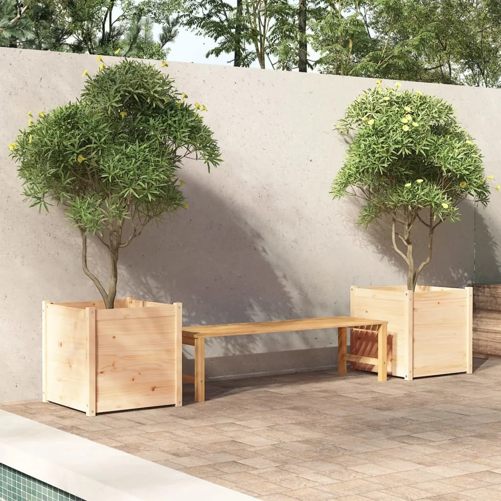 vidaXL Fioriere da Giardino 2 pz 60x60x60 cm in Legno Massello di Pino