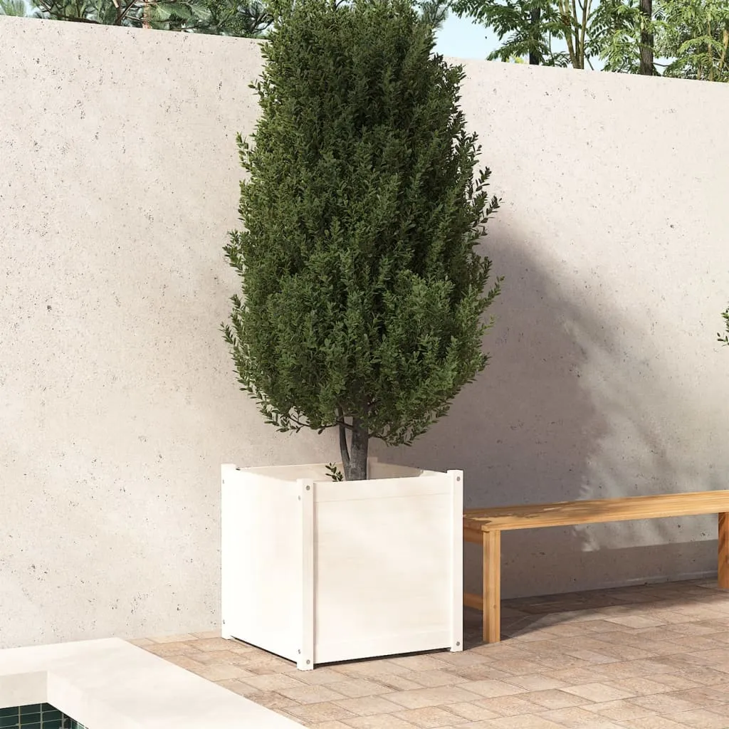 vidaXL Fioriera da Giardino Bianca 60x60x60 cm Legno Massello di Pino