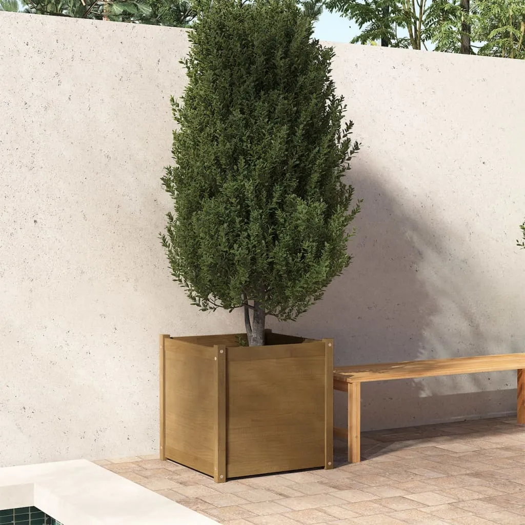 vidaXL Fioriera da Giardino Marrone Miele 60x60x60 cm in Legno di Pino