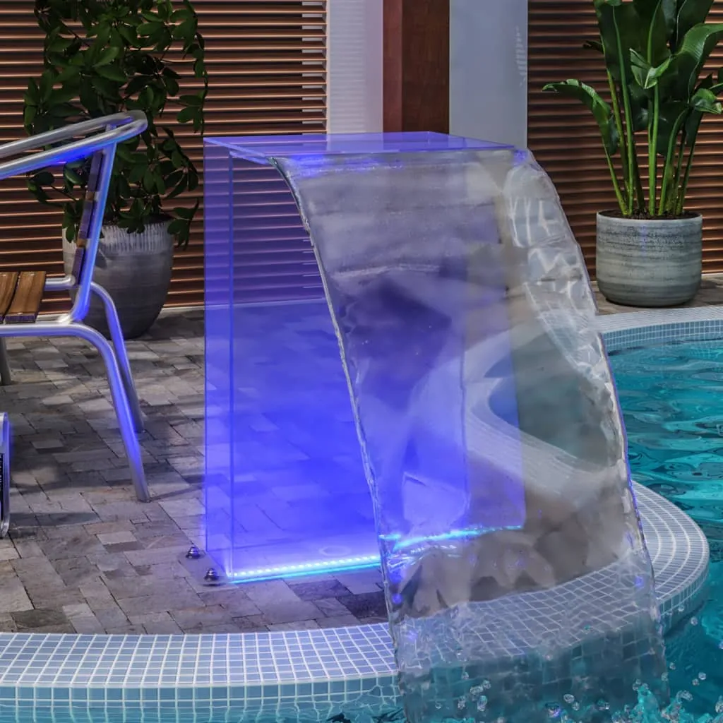 vidaXL Fontana da Piscina con LED RGB in Acrilico 51 cm