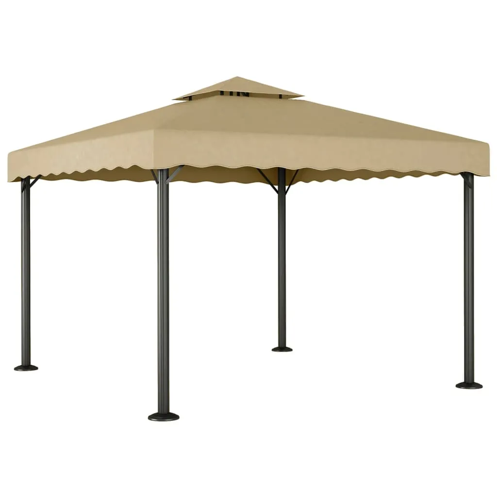 vidaXL Gazebo Tortora 3x3 m Alluminio e Acciaio