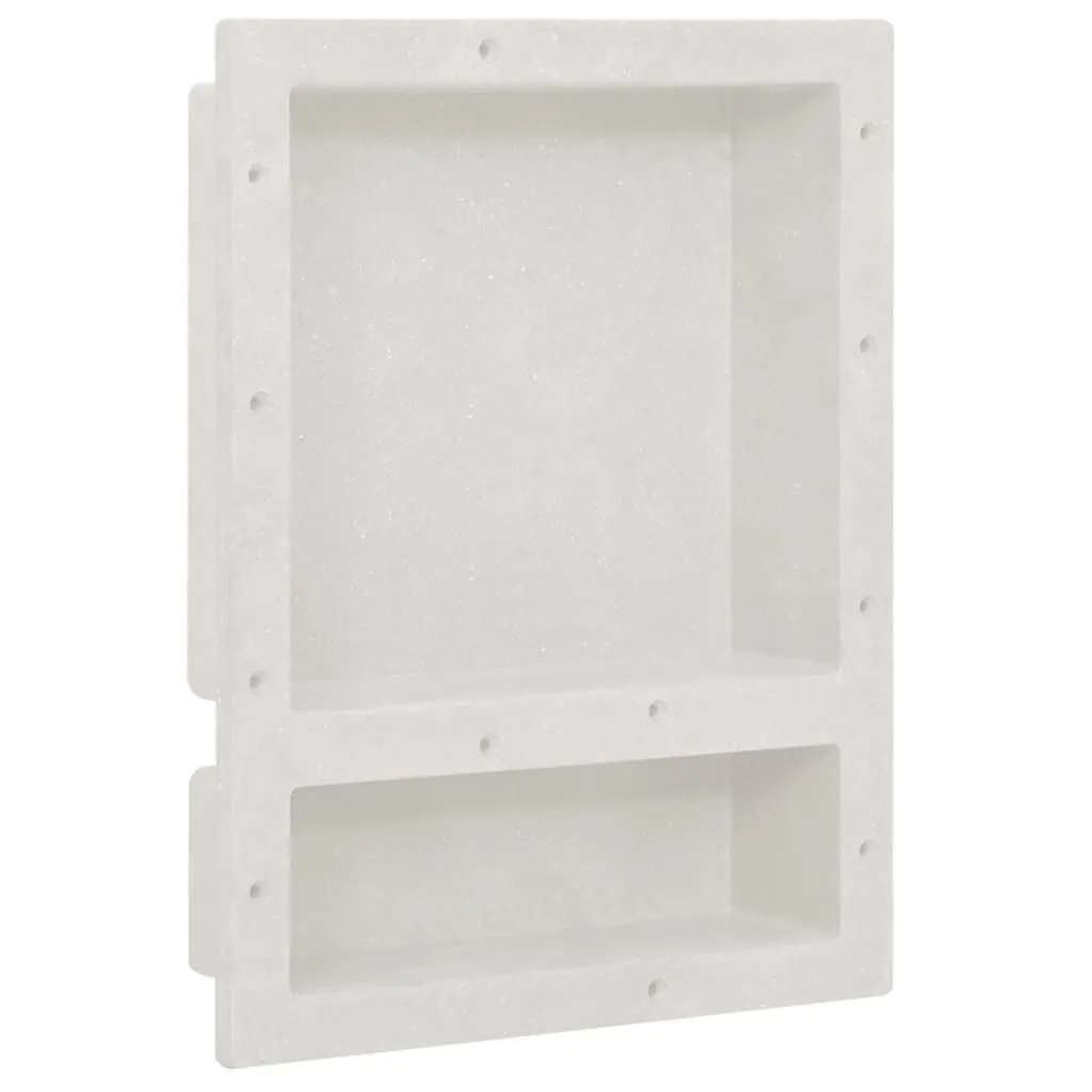 vidaXL Nicchia da Doccia con 2 Scomparti Bianco Opaco 41x51x10 cm