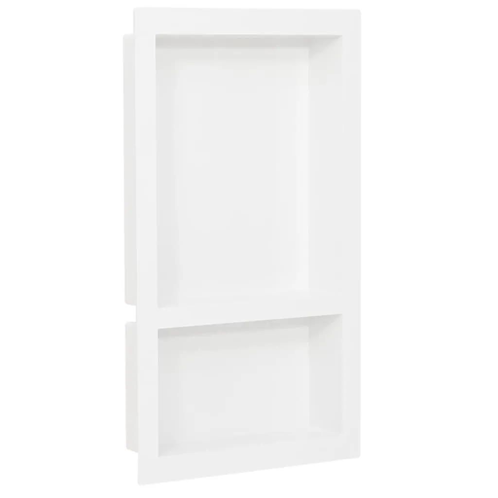 vidaXL Nicchia da Doccia con 2 Scomparti Bianco Lucido 41x69x9 cm