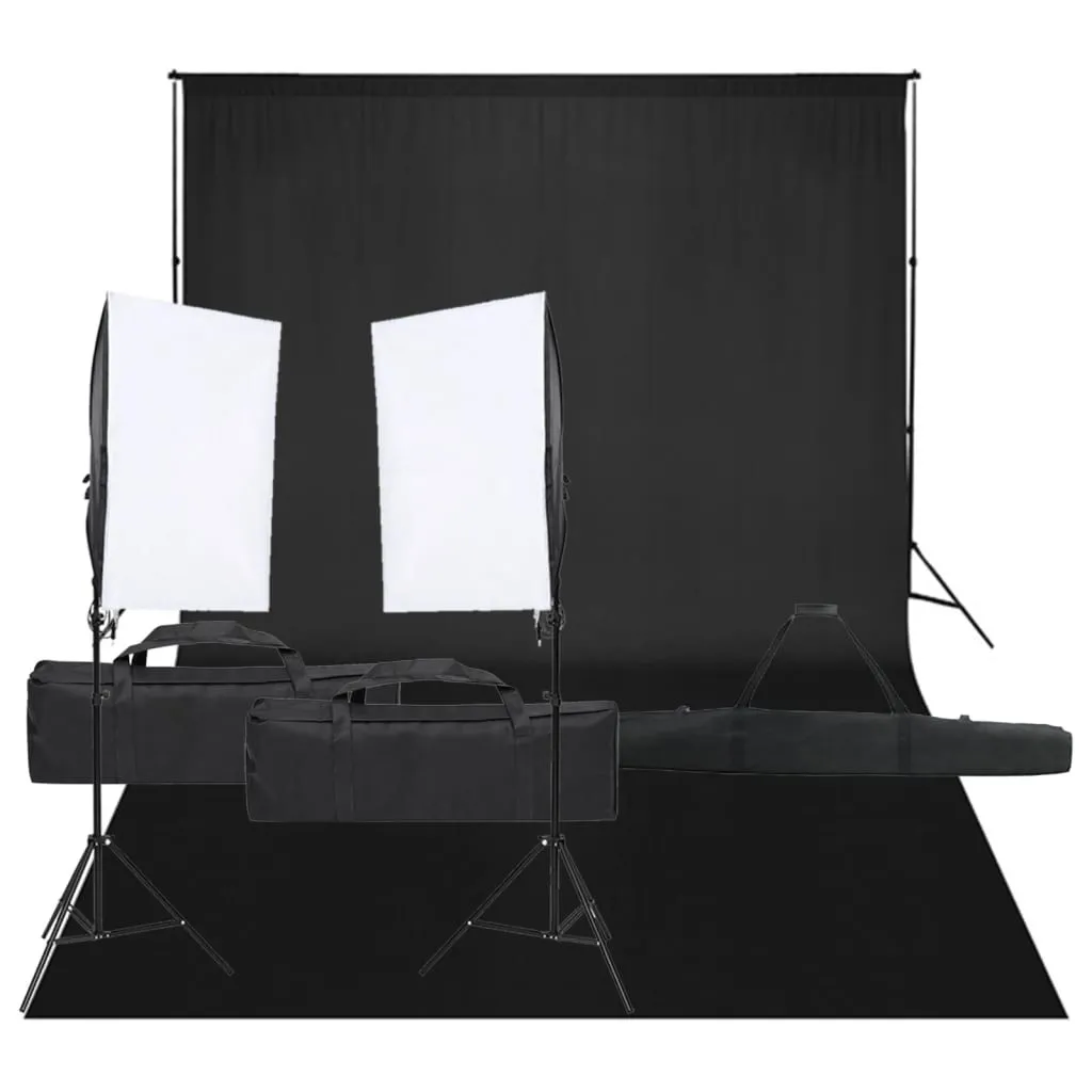 vidaXL Kit per Studio Fotografico con Set di Luci e Fondale