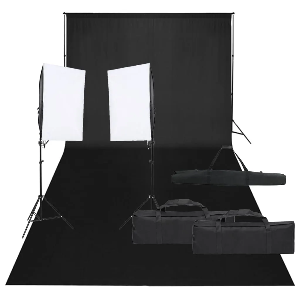 vidaXL Kit per Studio Fotografico con Set di Luci e Fondale