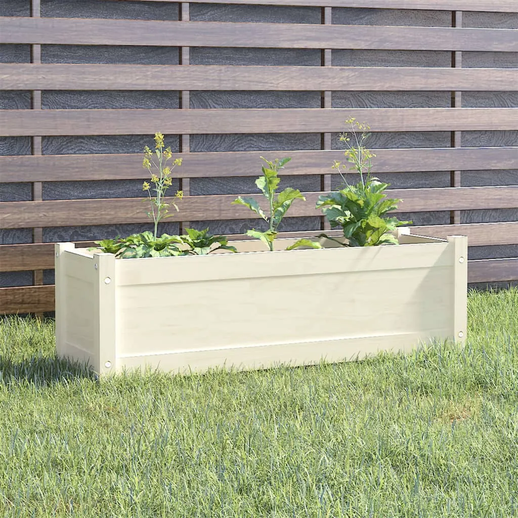 vidaXL Fioriera da Giardino Bianca 100x31x31 cm Legno Massello di Pino