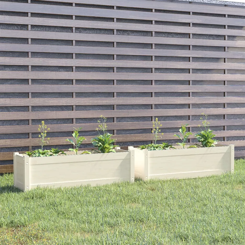 vidaXL Fioriere da Giardino 2 pz Bianche 100x31x31 cm in Legno di Pino