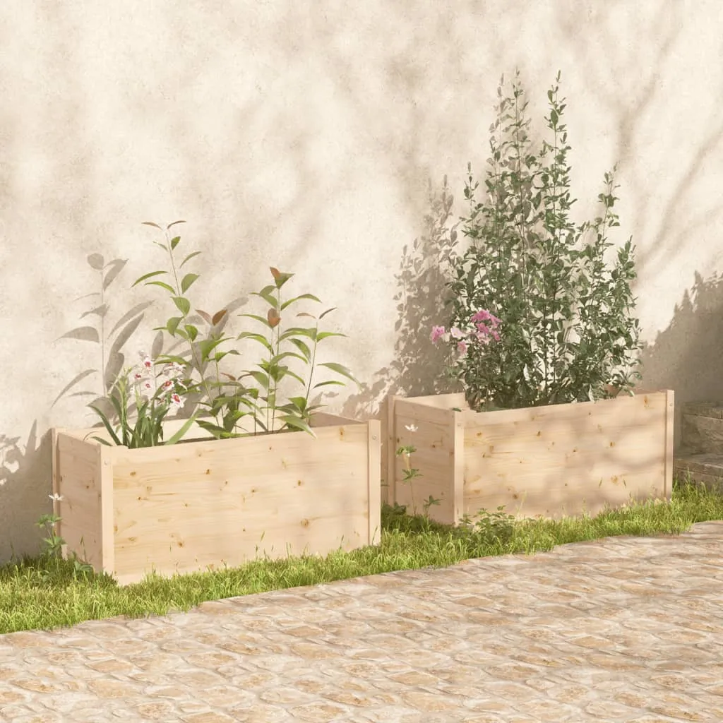 vidaXL Fioriere da Giardino 2 pz 100x50x50cm in Legno Massello di Pino