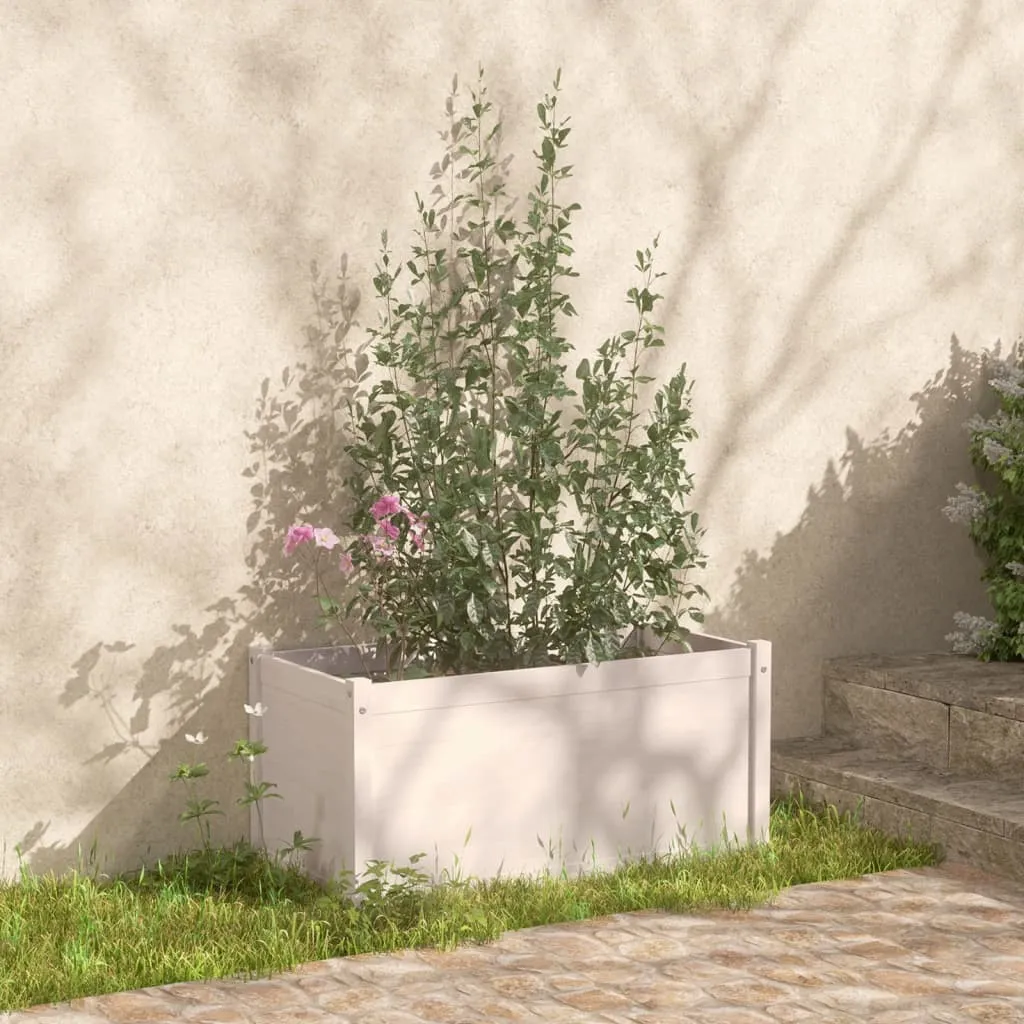 vidaXL Fioriera da Giardino Bianca 100x50x50 cm Legno Massello di Pino