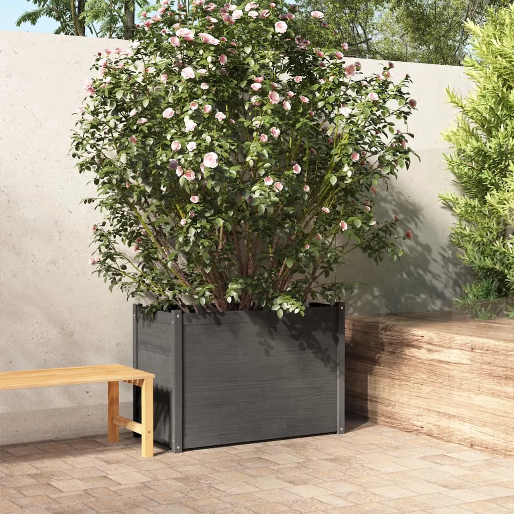 vidaXL Fioriera da Giardino Grigia 100x50x70 cm Legno Massello di Pino